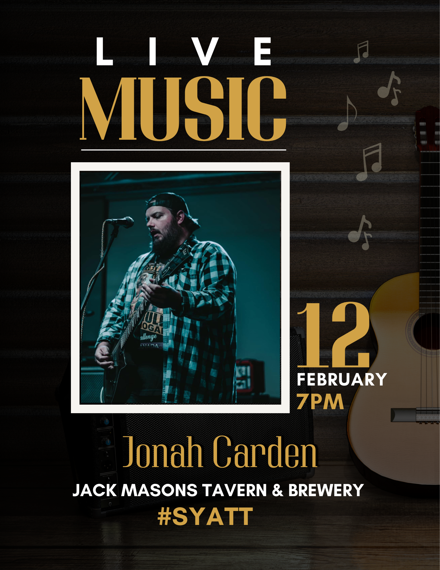 Black Gold Modern Acoustic Live Music Flyer (1)