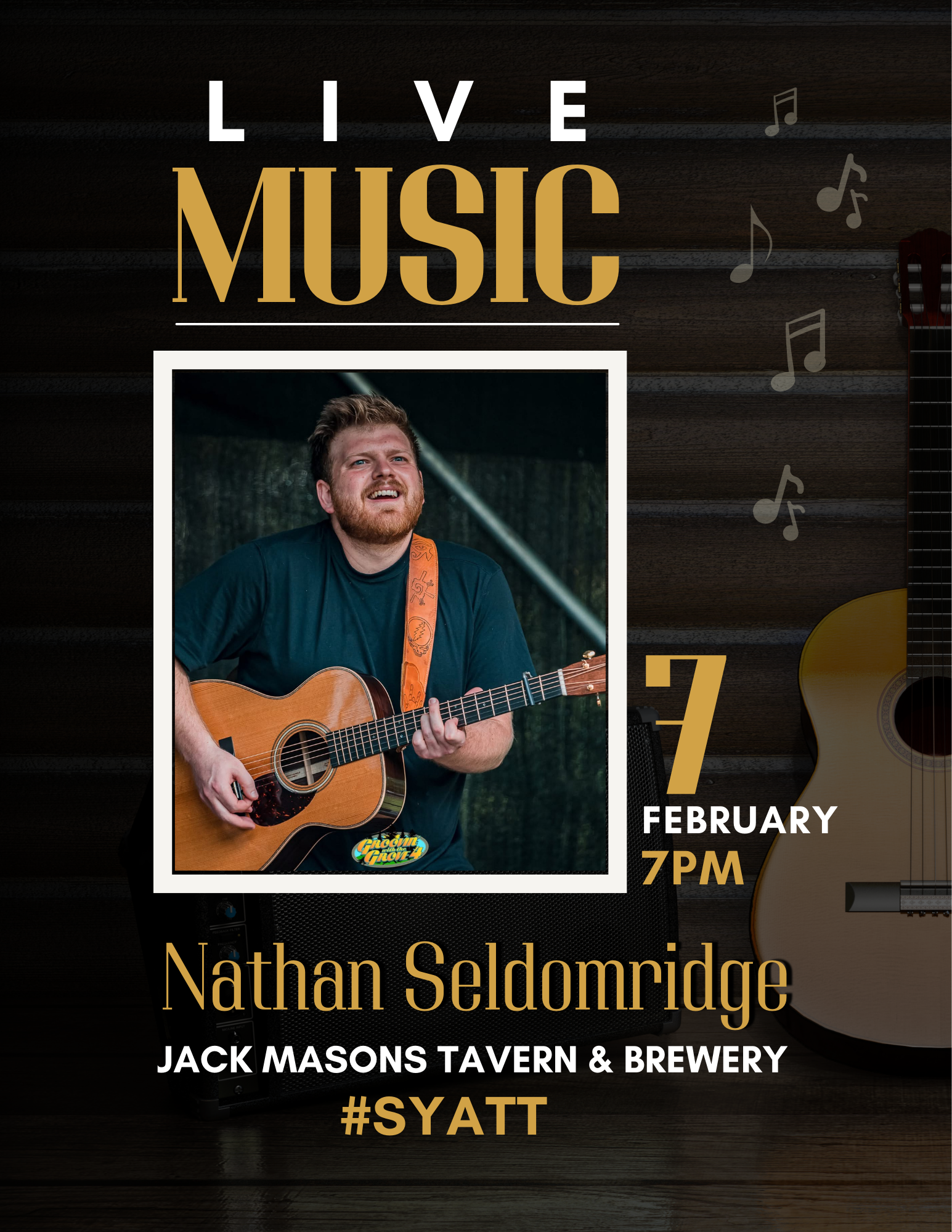Black Gold Modern Acoustic Live Music Flyer