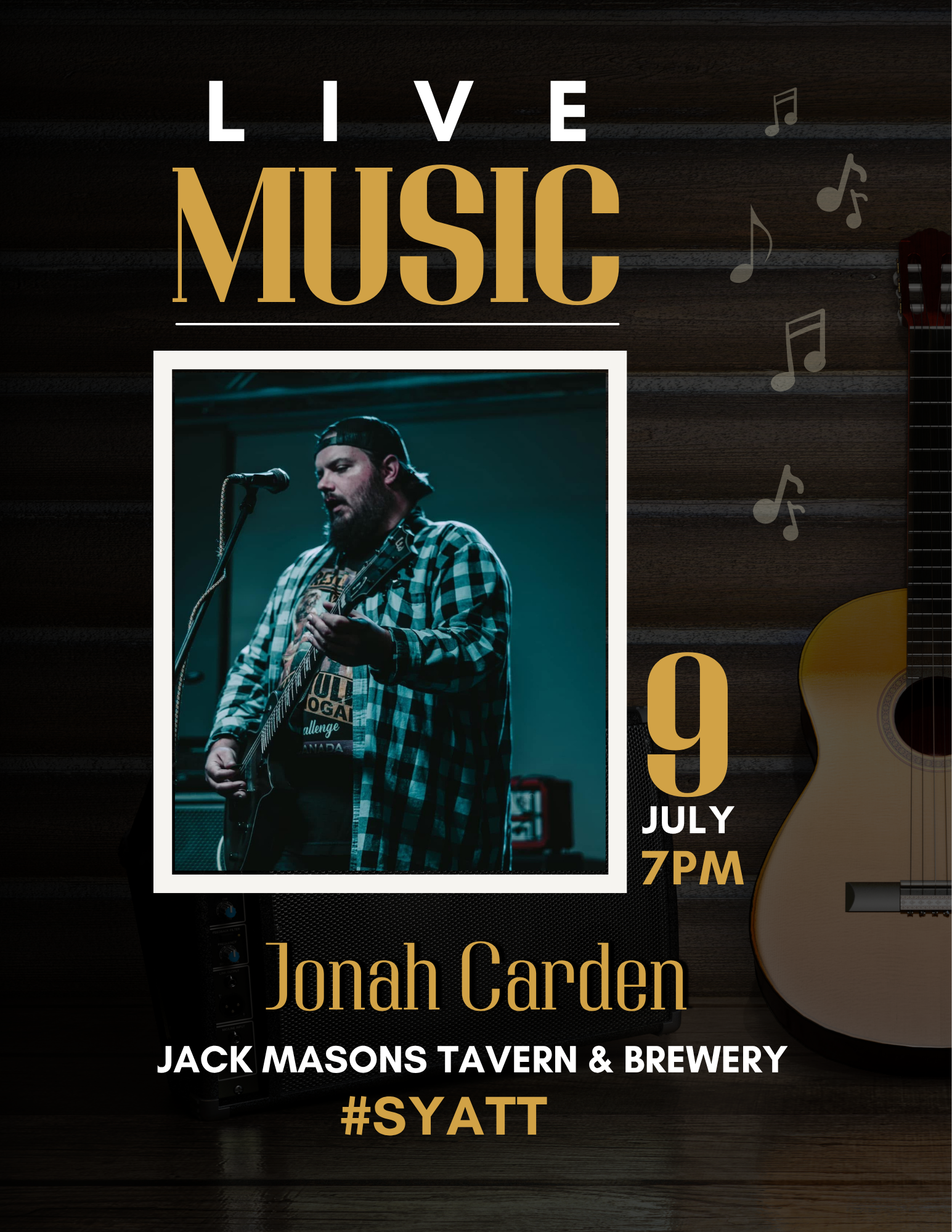 Black Gold Modern Acoustic Live Music Flyer (2)
